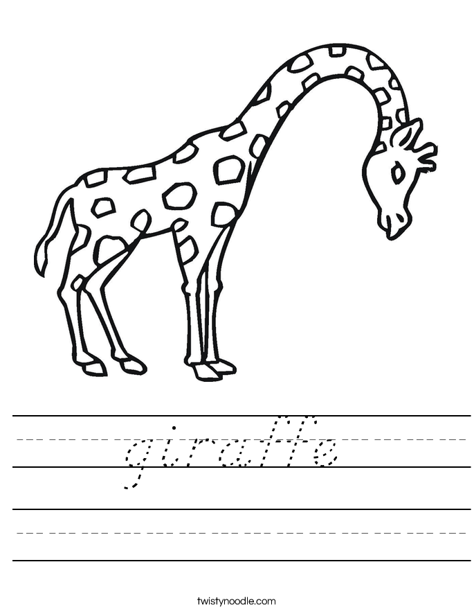 giraffe Worksheet