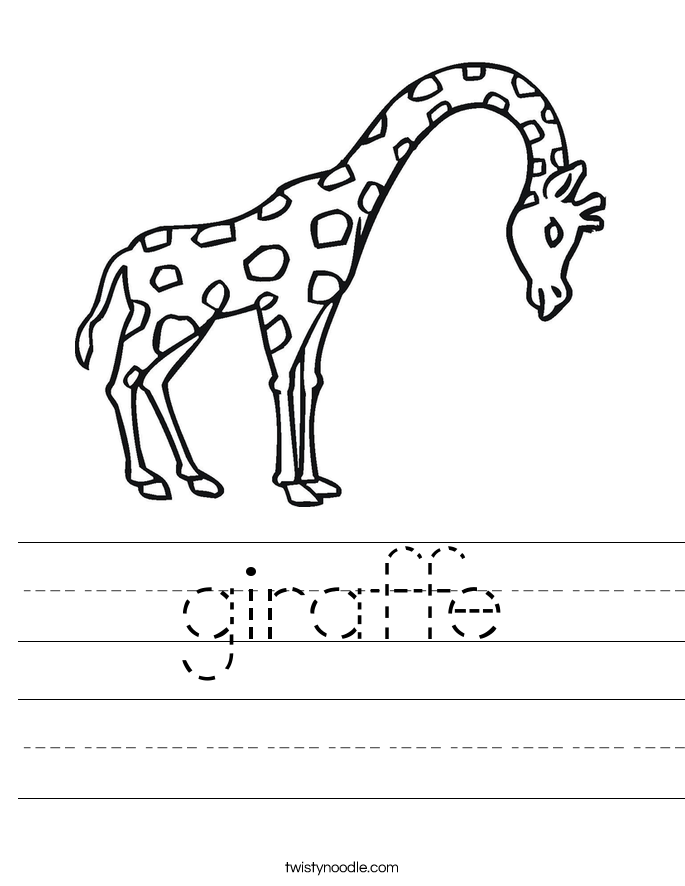 giraffe Worksheet