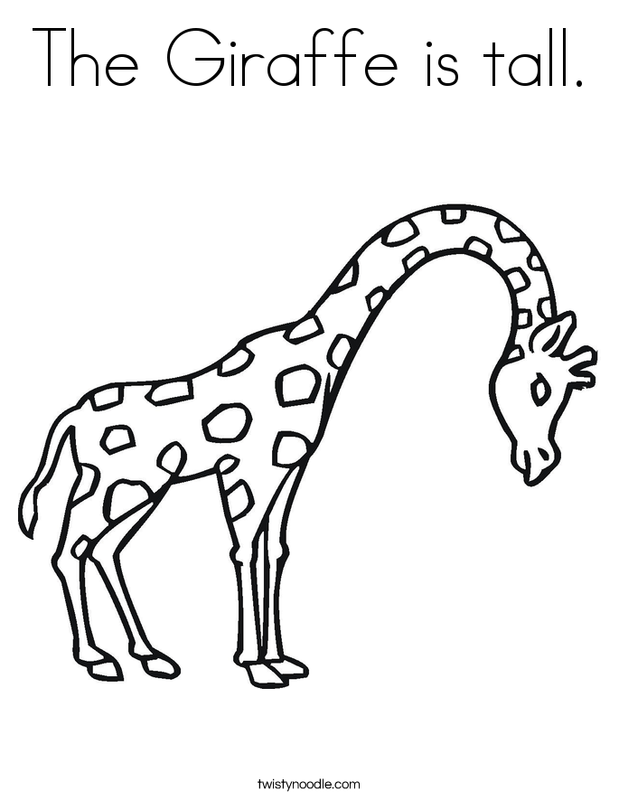 The Giraffe is tall. Coloring Page