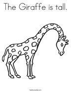 The Giraffe is tall Coloring Page