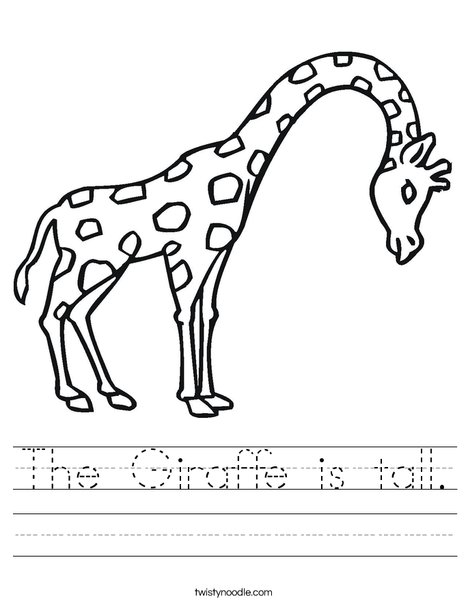 Giraffe with Bent Neck Worksheet