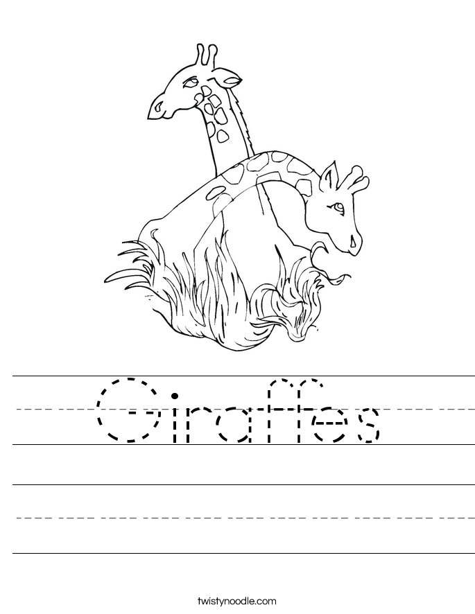 Giraffes Worksheet