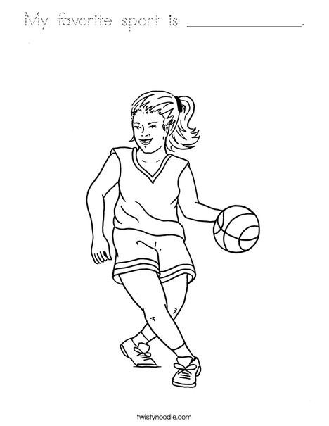 Girl Basketball Player Coloring Page