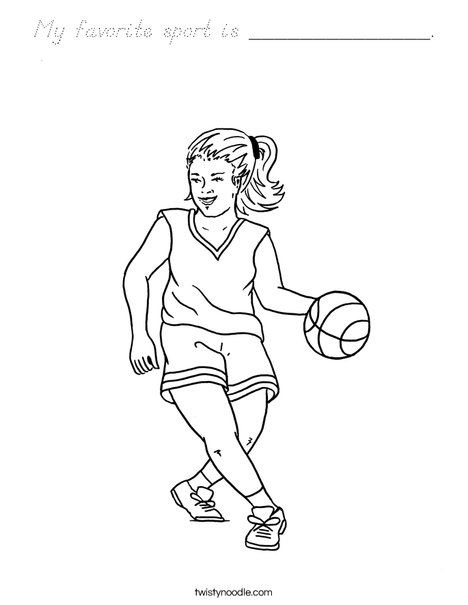 Girl Basketball Player Coloring Page