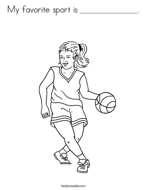 My favorite sport is Coloring Page Twisty Noodle