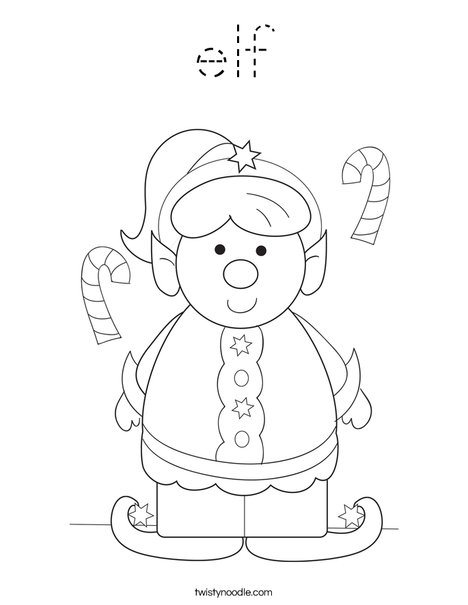 Girl Elf Coloring Page