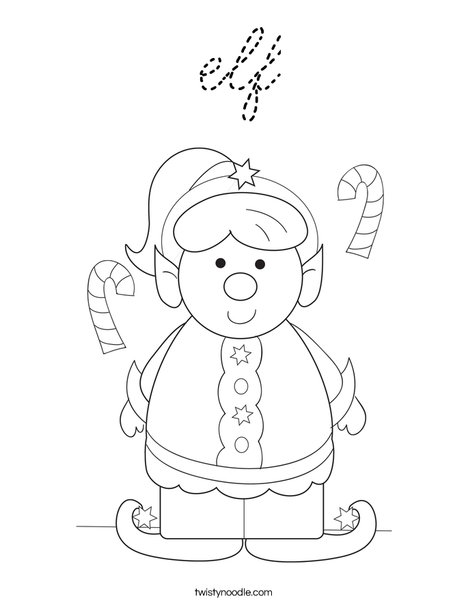Girl Elf Coloring Page