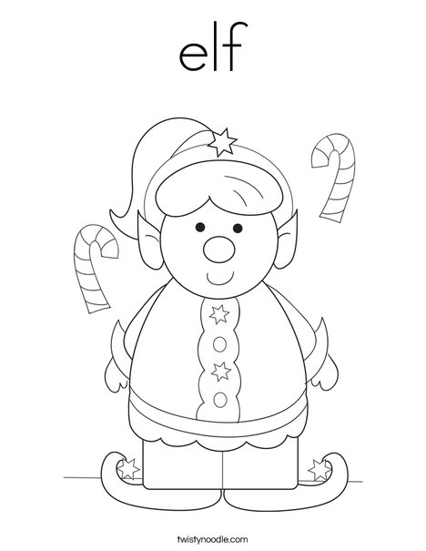 Girl Elf Coloring Page