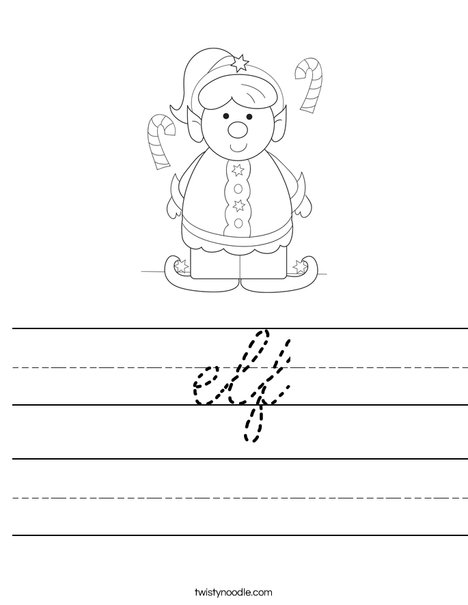 Girl Elf Worksheet