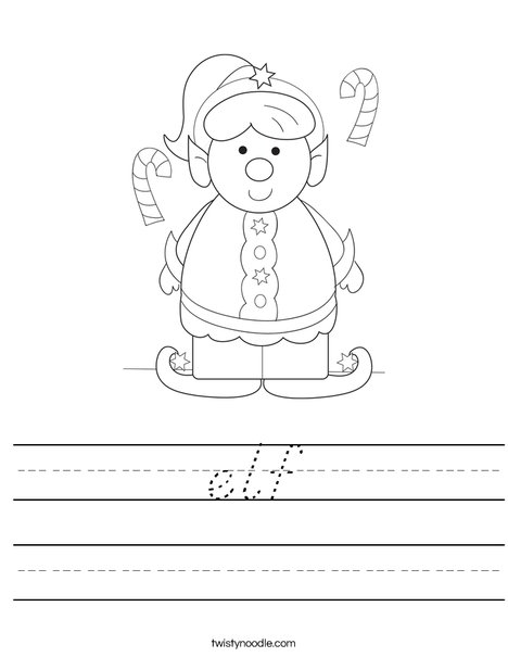 Girl Elf Worksheet