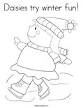 Daisies try winter fun!Coloring Page