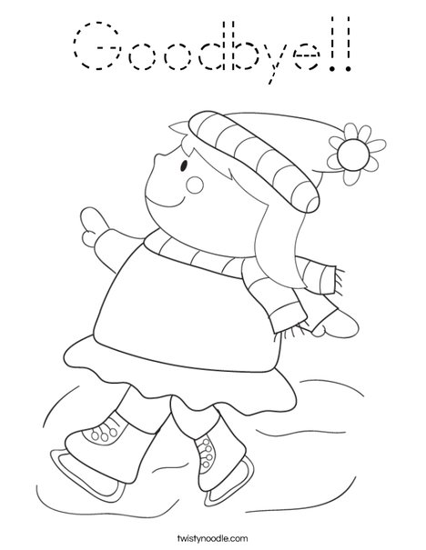 Girl Ice Skating Coloring Page