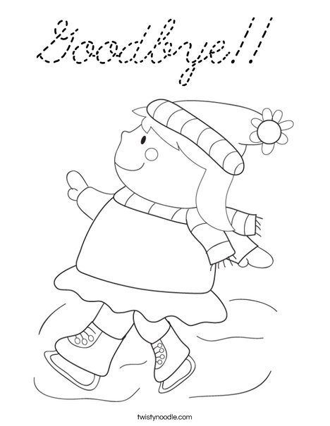 Girl Ice Skating Coloring Page