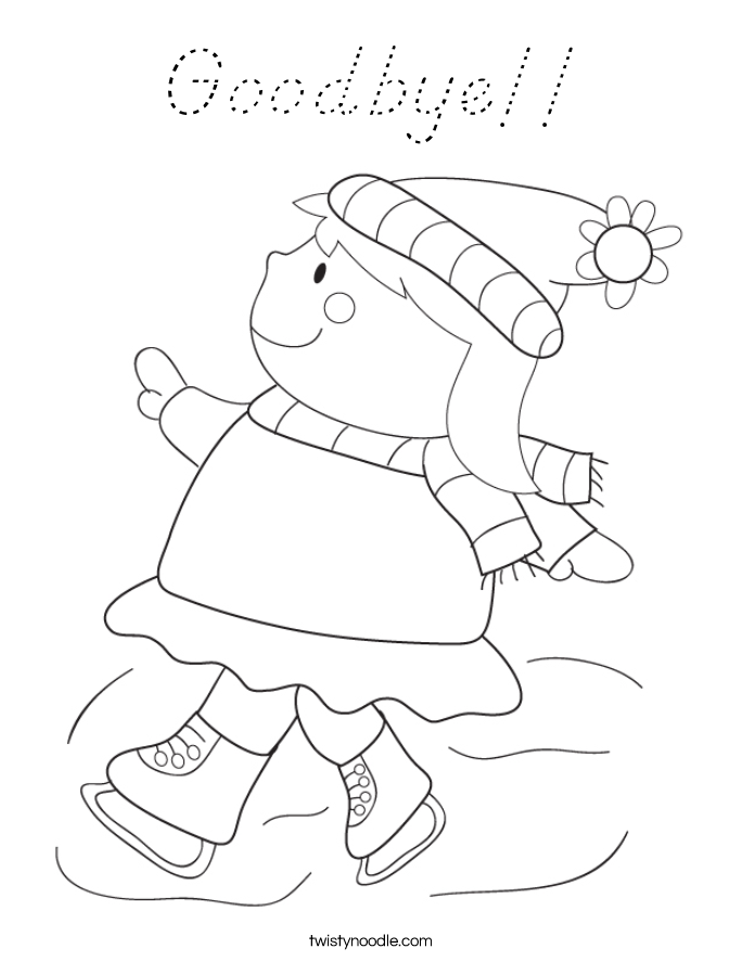 Goodbye!! Coloring Page