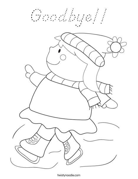 Girl Ice Skating Coloring Page