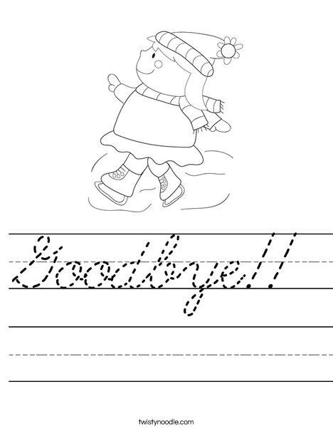 Girl Ice Skating Worksheet