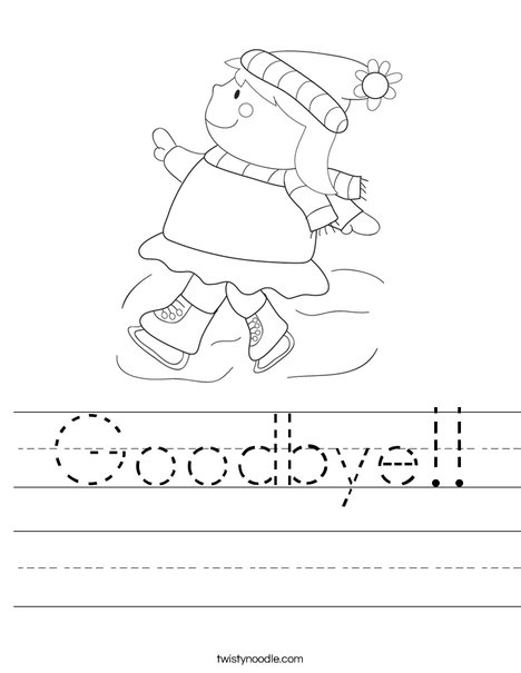 Girl Ice Skating Worksheet