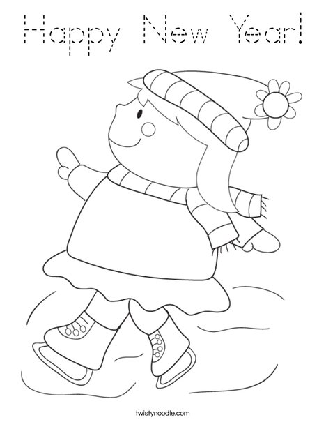 Girl Ice Skating Coloring Page