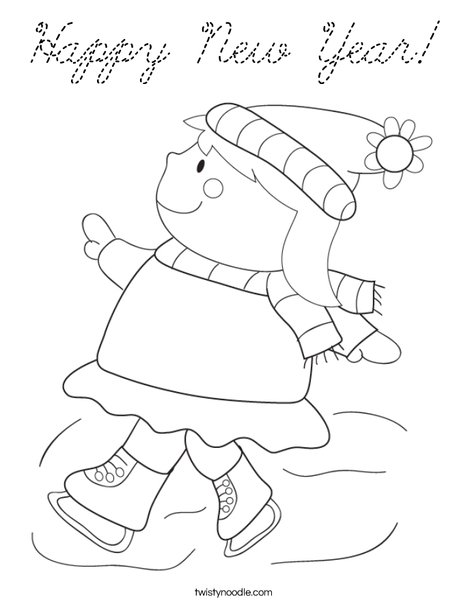 Girl Ice Skating Coloring Page