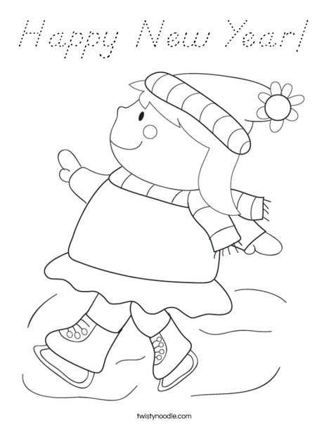 Girl Ice Skating Coloring Page