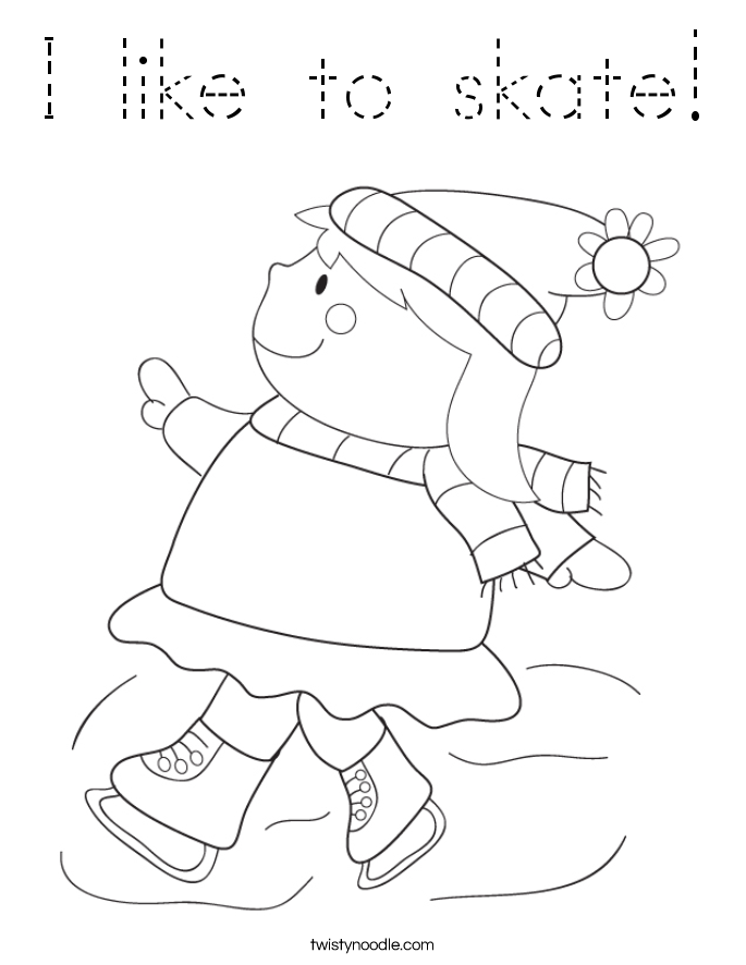 I like to skate! Coloring Page