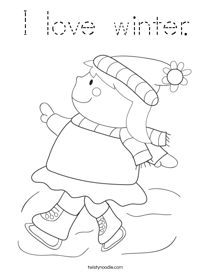 I love winter. Coloring Page