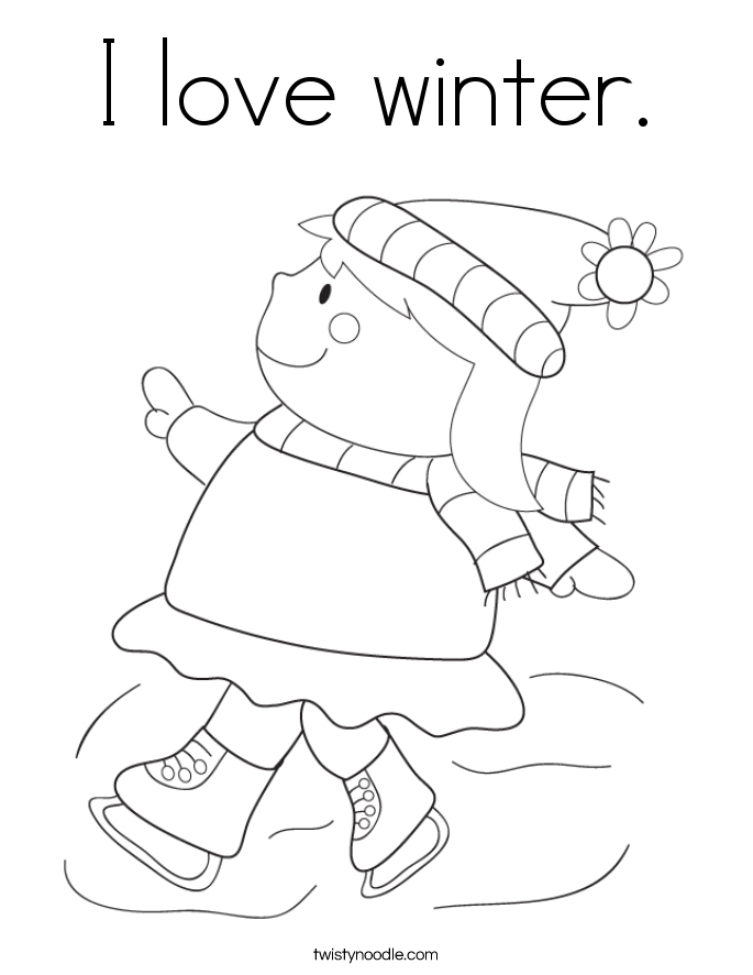 I love winter. Coloring Page