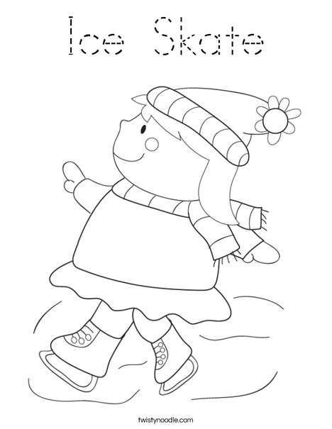 Girl Ice Skating Coloring Page