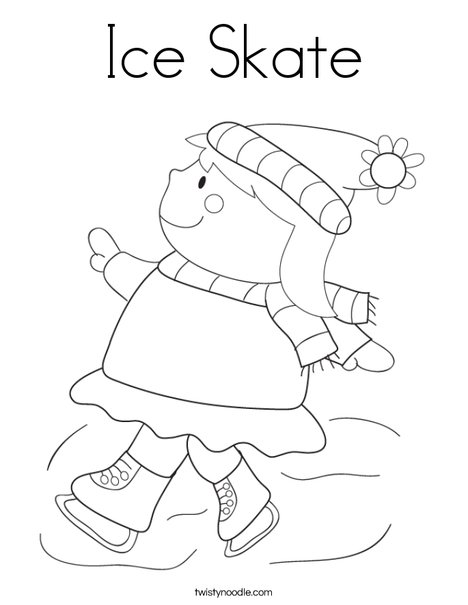 Girl Ice Skating Coloring Page