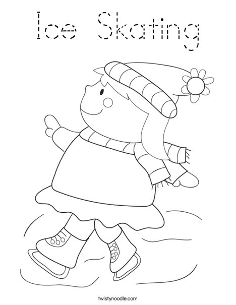 Girl Ice Skating Coloring Page