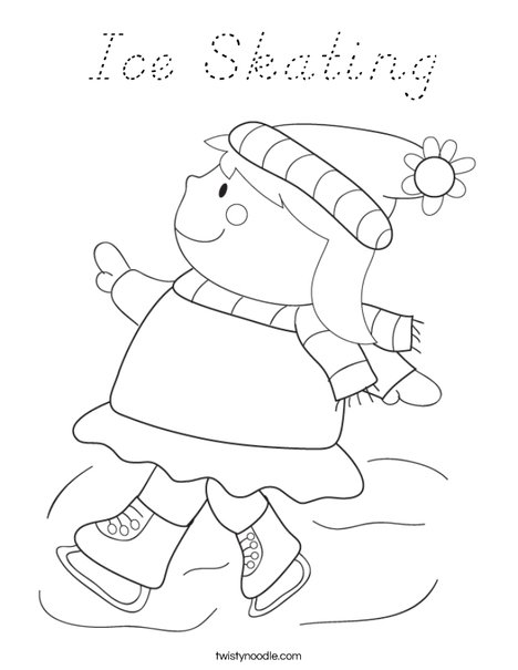Girl Ice Skating Coloring Page