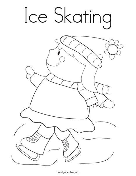 Girl Ice Skating Coloring Page
