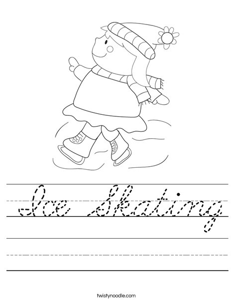 Girl Ice Skating Worksheet