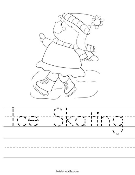 Girl Ice Skating Worksheet