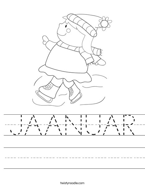 Girl Ice Skating Worksheet