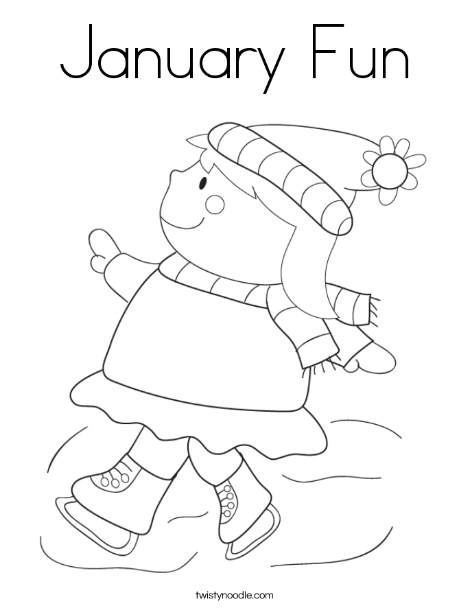January Fun Coloring Page - Twisty Noodle