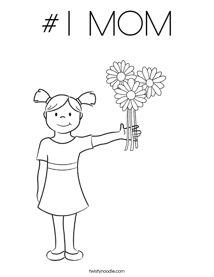 #1 MOM Coloring Page