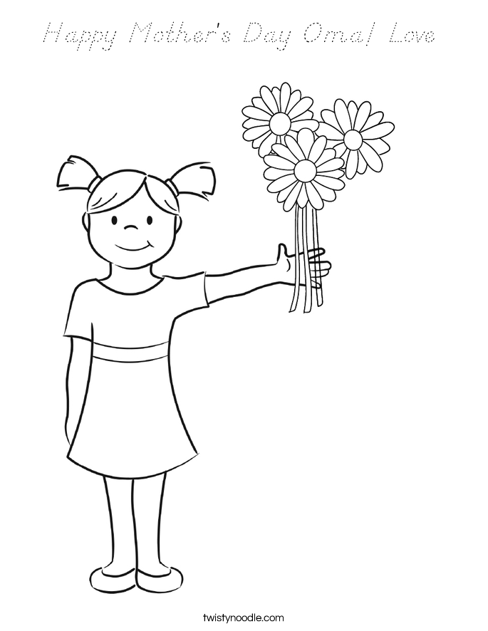 Happy Mother's Day Oma! Love  Coloring Page