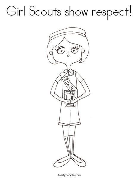 girl scouts show respect coloring page twisty noodle