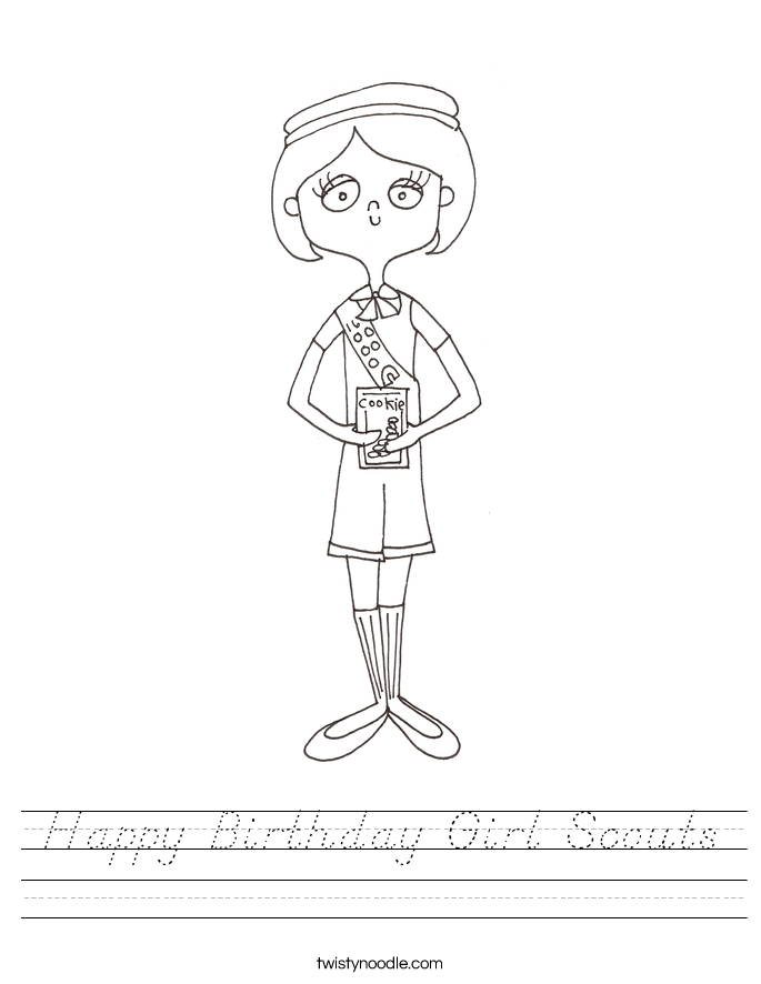 Happy Birthday Girl Scouts Worksheet