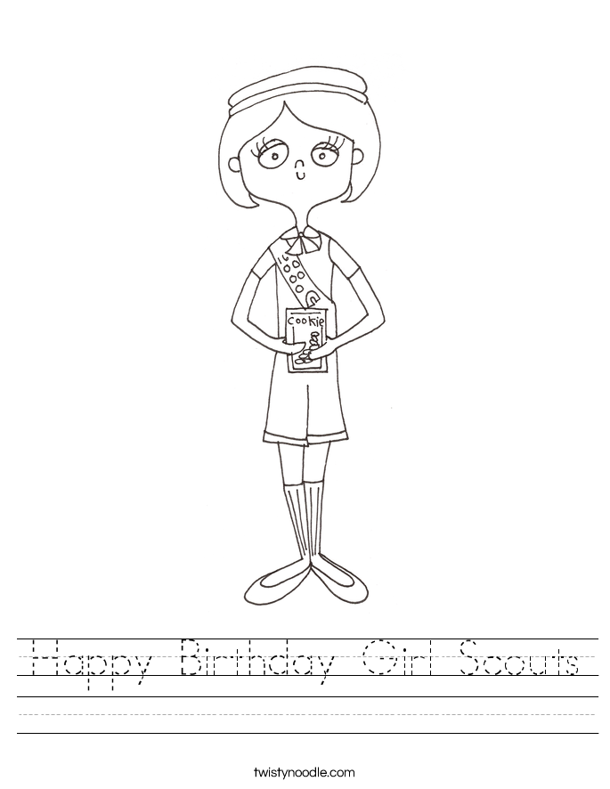 Happy Birthday Girl Scouts Worksheet