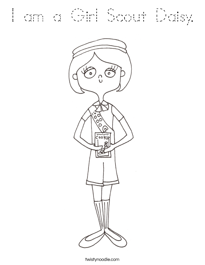 I am a Girl Scout Daisy. Coloring Page