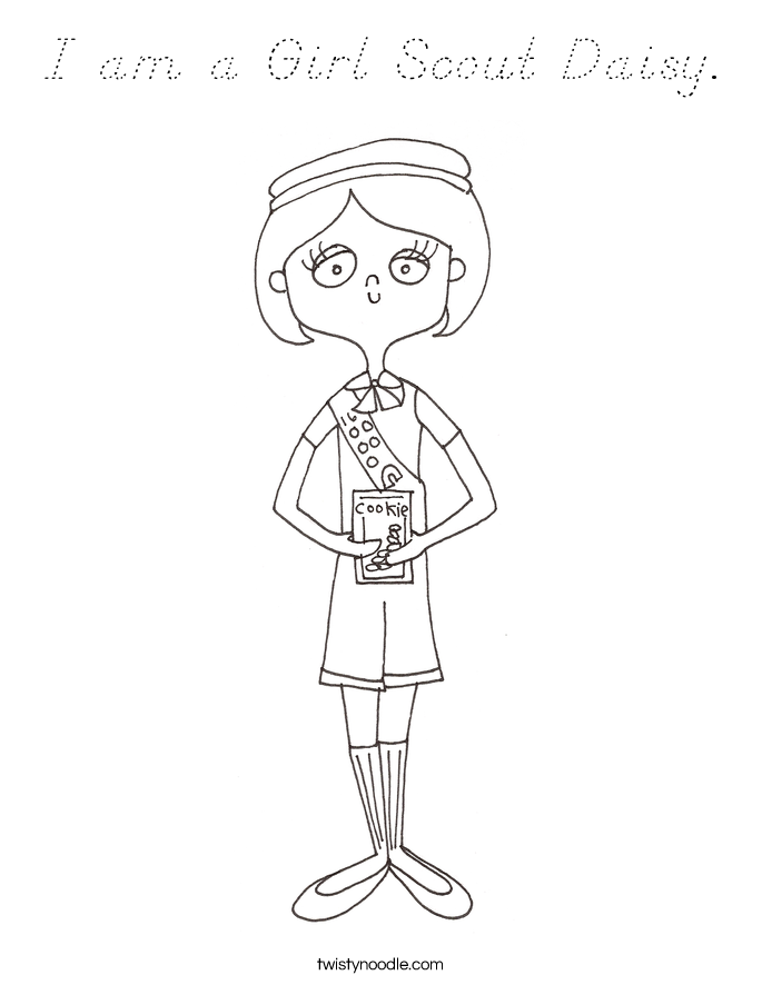 I am a Girl Scout Daisy. Coloring Page