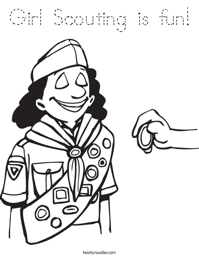 Girl Scouting is fun! Coloring Page