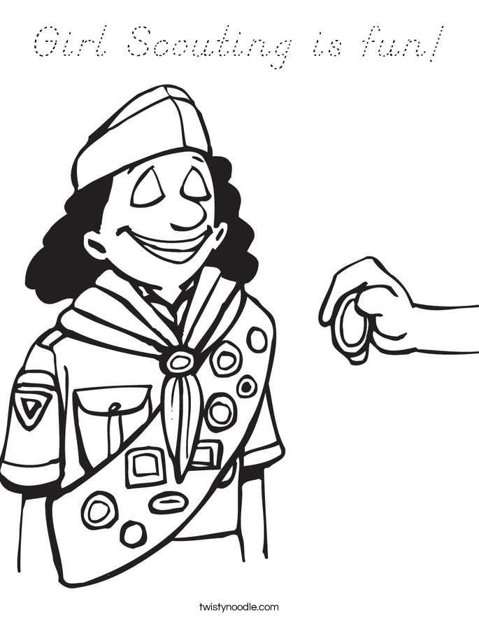 Girl Scouting is fun! Coloring Page