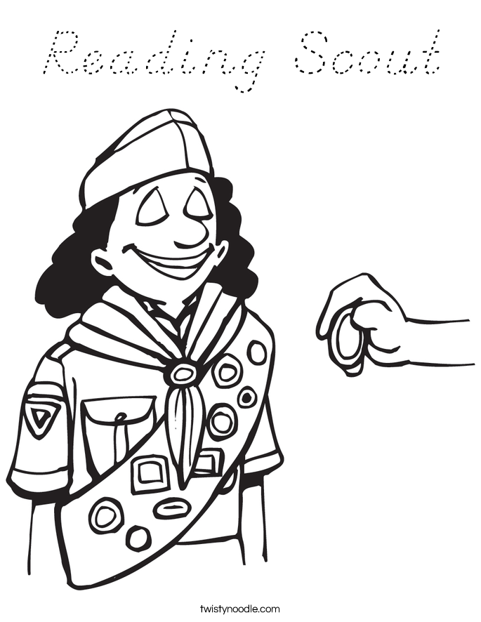 Reading Scout Coloring Page