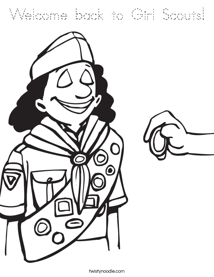Welcome back to Girl Scouts! Coloring Page