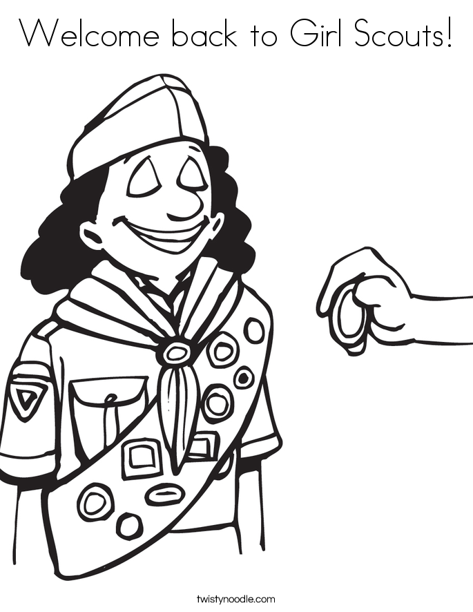 Welcome back to Girl Scouts! Coloring Page