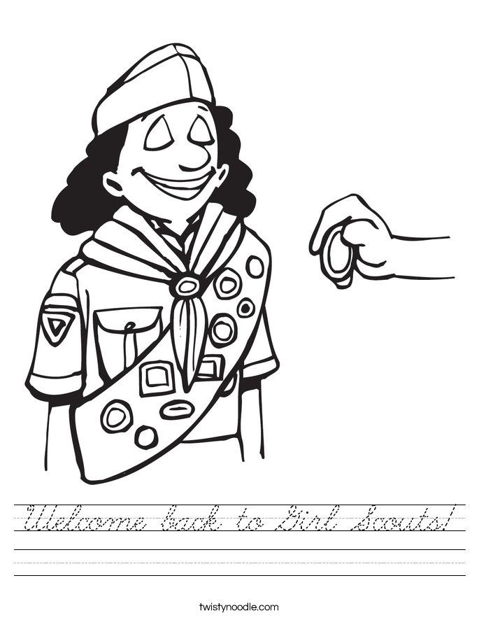 Welcome back to Girl Scouts! Worksheet