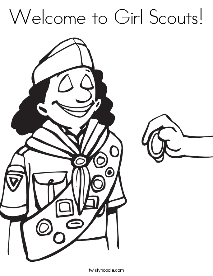 Welcome to Girl Scouts! Coloring Page
